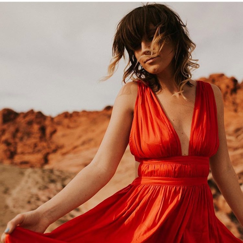 Coral ASOS dress